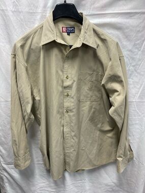Ralph Lauren Chaps Beige Button-Up Shirt with Navy & Red Label
